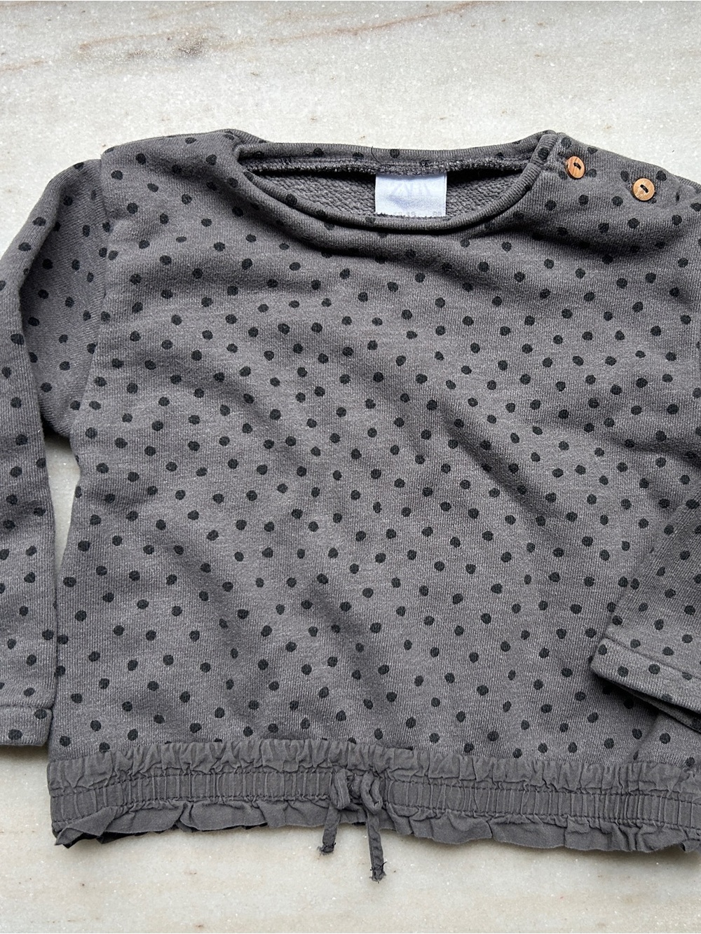 Zara Gray Polka Dot Sweatshirt